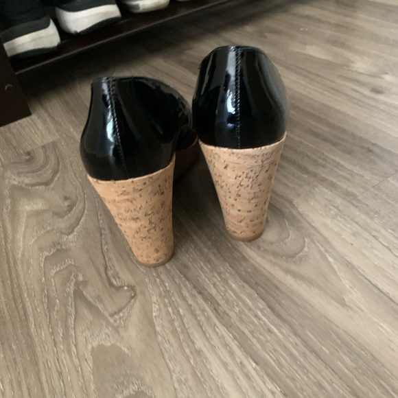 Black Via Spiga Cork Wedges - Picture 3 of 7